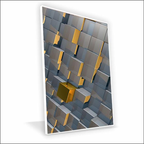 Imagem de Quadro Cubos Canvas Com Vidro