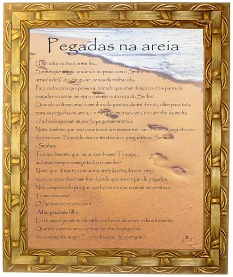 Imagem de Quadro Da Oração Pegadas na Areia, Mod. 01, 30x25cm. Angelus