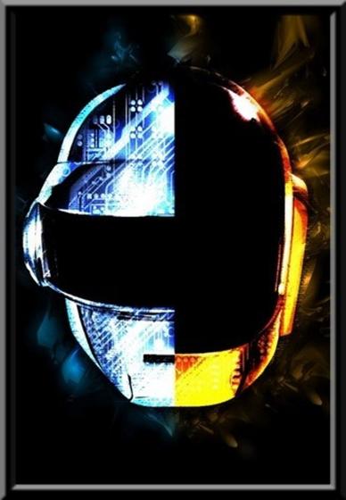 Imagem de Quadro Daft Punk Capacete Arte 42x29cm