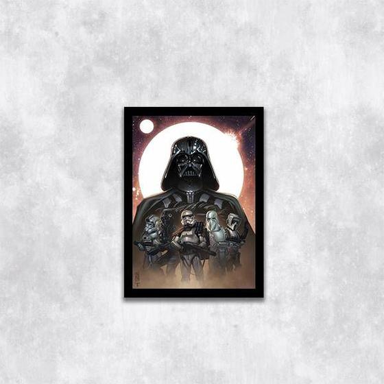 Imagem de Quadro Darth Vader e Stormtrooper 33x24cm - com vidro