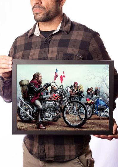 Imagem de Quadro David Mann Arte Motociclistas Motoclube Encontro