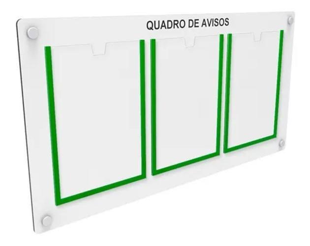 Imagem de Quadro De Aviso Gestao A Vista 3 Displays Acrilicos A4 3