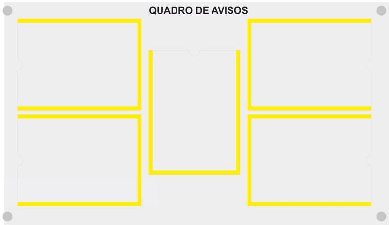 Imagem de Quadro De Aviso Gestão Com 5 Displays A4 Acrílico 4 Amarelo