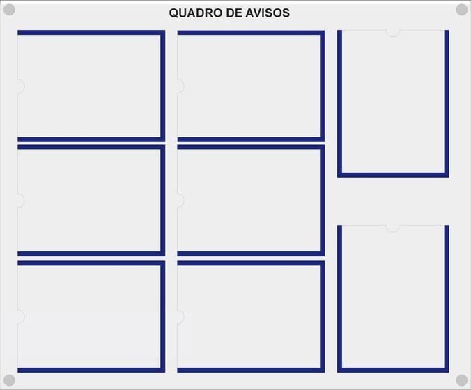 Imagem de Quadro De Aviso Gestão Com 8 Displays A4 Acrílico Azul