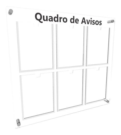 Imagem de Quadro De Aviso Gestão Em Acrílico C/ 6 Displays A4 Acrílico