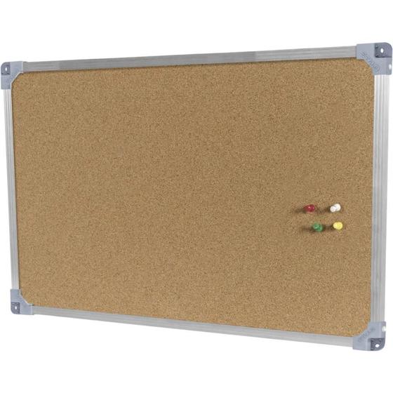 Imagem de Quadro de Aviso Moldura Alumínio com Cortiça 100X70CM - Pacote com 2
