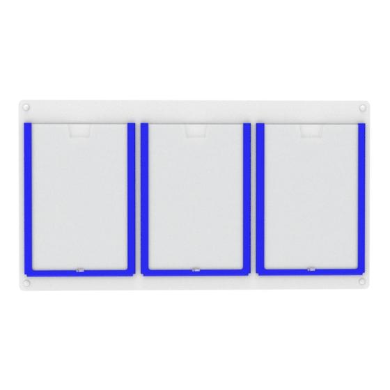 Imagem de Quadro De Avisos Basic Com 3 Displays Transparentes e Bordas Coloridas
