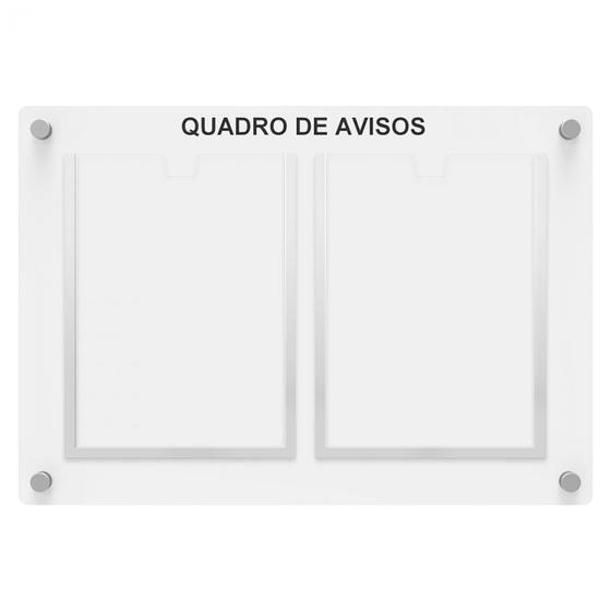 Imagem de Quadro De Avisos Mdf C/2 Displays Verticais A4 Acrílico