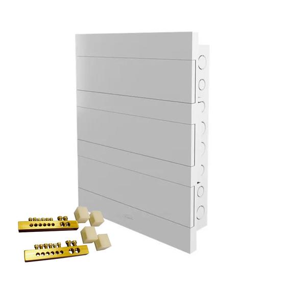 Quadro de Distribuicao Liso 36 Disj Com Barramento Amanco Menor preço em Quadro de Distribuicao Liso 36 Disj Com Barramento Amanco