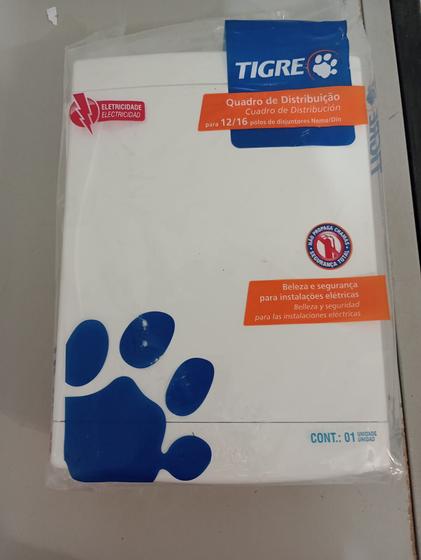 Quadro De Distribuição TIGRE Embutir 12 Nema/16 Din Sem Barramento Menor preço em Quadro De Distribuição TIGRE Embutir 12 Nema/16 Din Sem Barramento