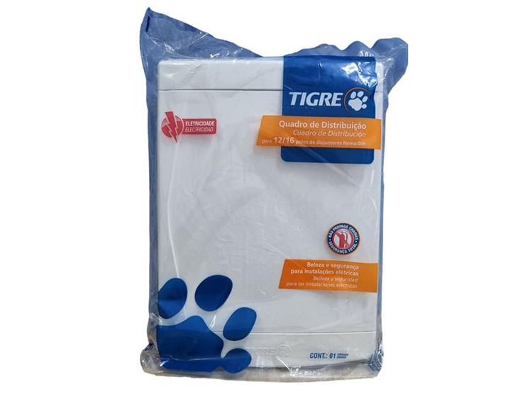 Quadro de Distribuição Tigre Para 12/16 Polos De Disjuntor Menor preço em Quadro de Distribuição Tigre Para 12/16 Polos De Disjuntor