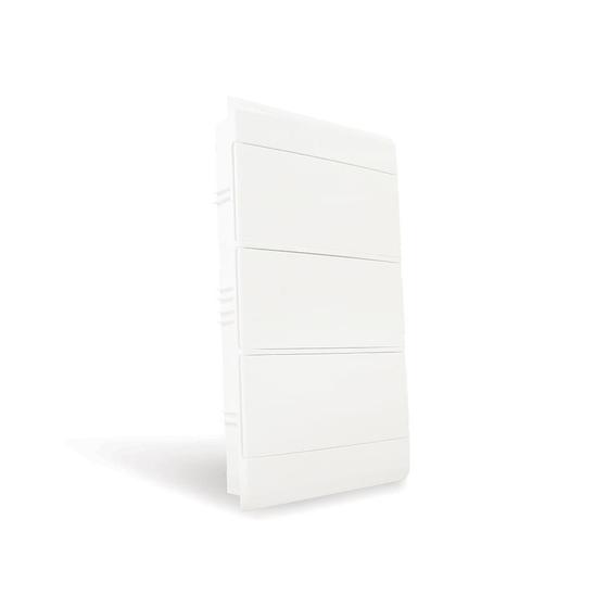 Quadro de embutir para 36 disjuntores DIN branco porta opaca Ouro Box Steck Menor preço em Quadro de embutir para 36 disjuntores DIN branco porta opaca Ouro Box Steck