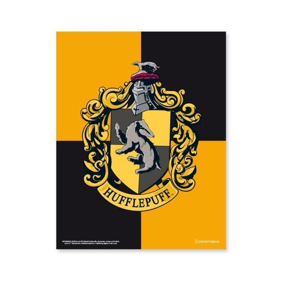 Imagem de Quadro De Metal Amarelo Lufa-Lufa Harry Potter - Zona Criativa