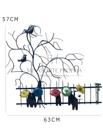 Imagem de Quadro de parede ferro decorativo artesanal floral quarto cozinha sala sacada varanda guarda chuva