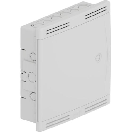 Imagem de Quadro De Sistema VDI Embutir Parede PVC Branco Para Cabos E Fios Telefone TVs E Rede 30x30cm Tigre