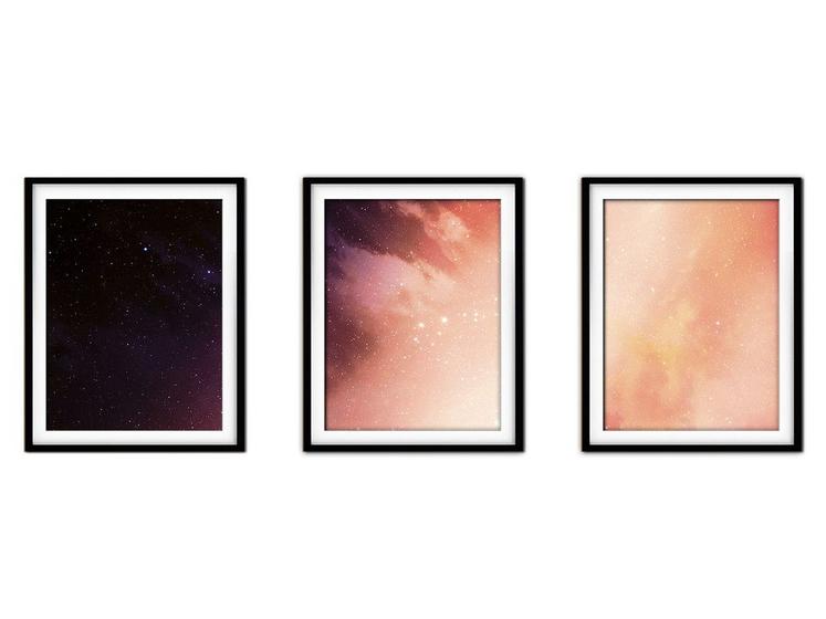 Imagem de Quadro decor canvas 30x66 universo colorido mod 183