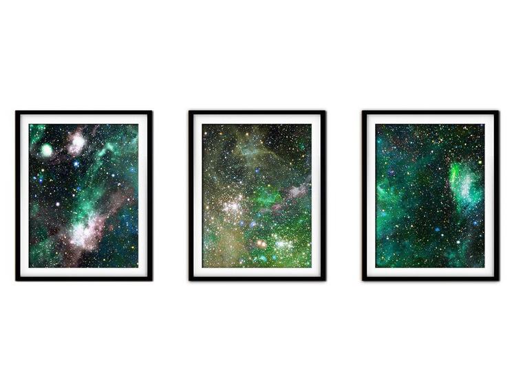 Imagem de Quadro decor canvas 30x66 universo colorido mod 221