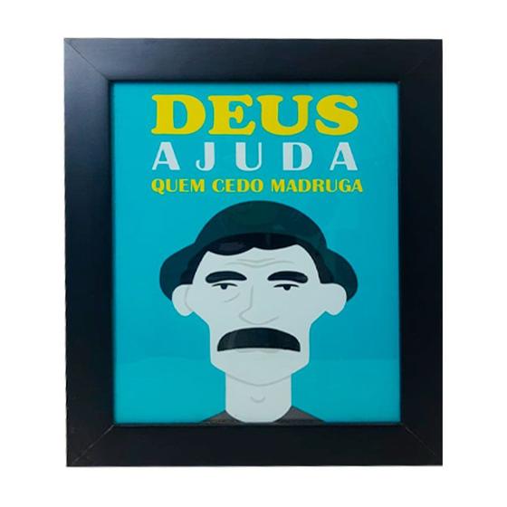 Imagem de Quadro Decor Deus Ajuda Quem Cedo Madruga com Moldura e Vidro Mdf Adesivado