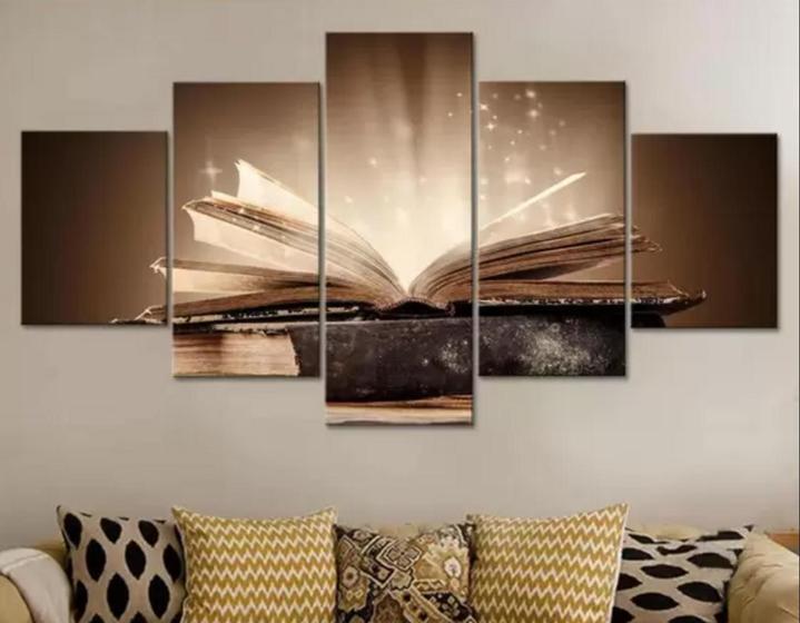 Imagem de quadro decorativo 115 x 60 5 pçs 4 k biblia sagarda sala de estar