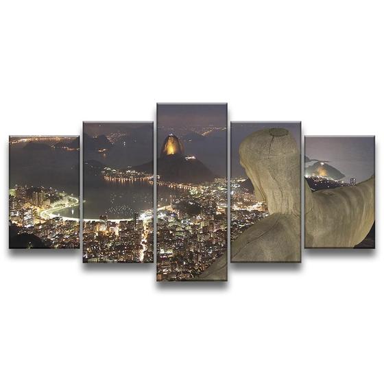 Imagem de Quadro Decorativo 129x63 Sala Quarto Cristo Rio De Janeiro