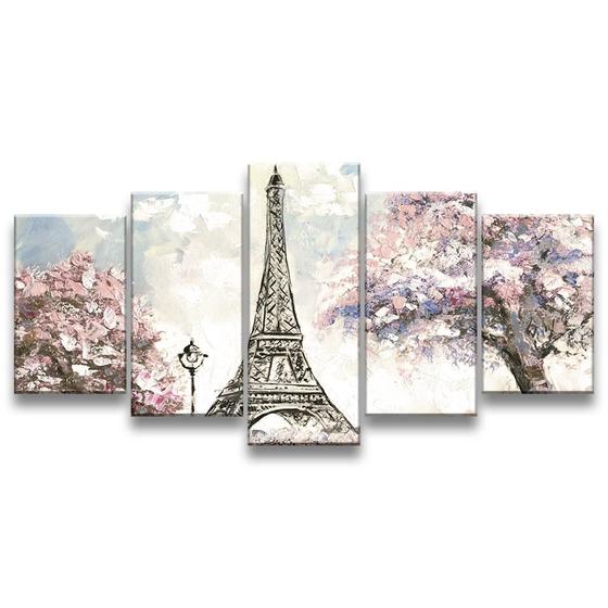 Imagem de Quadro Decorativo 129x63 Sala Quarto Torre Eiffel Paris