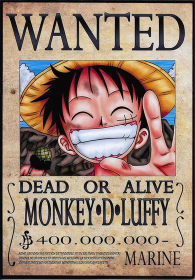 Imagem de  Quadro Decorativo 1Un Anime One Piece Wanted Monkey D Luffy 