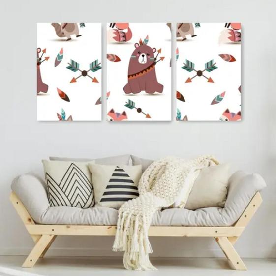 Imagem de Quadro decorativo 3 peças Urso"