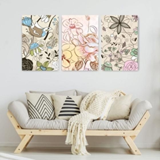 Quadro Decorativo 3 Peças Várias Flores - Caverna Store - Quadro Decorativo - Magazine Luiza Quadro Decorativo 3 Peças Várias Flores - Caverna Store - Quadro Decorativo - Magazine Luiza