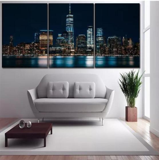 Imagem de Quadro Decorativo 3 Telas nova york"