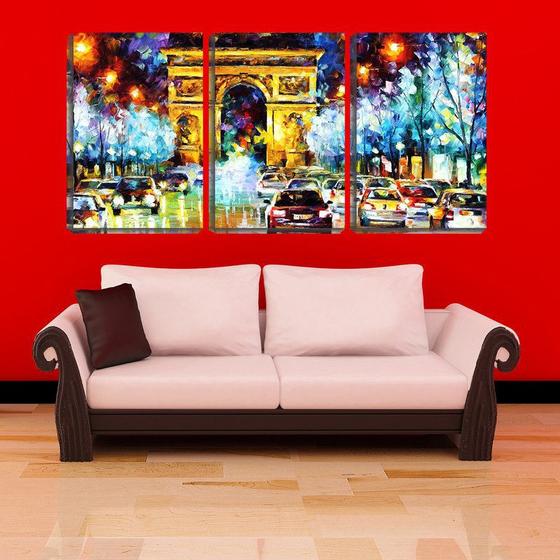 Imagem de Quadro Decorativo 30x66 arte arco do triunfo paris