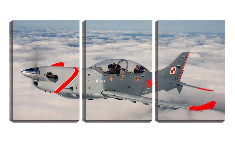 Imagem de Quadro Decorativo 30x66 avião tucano sobre nuvens