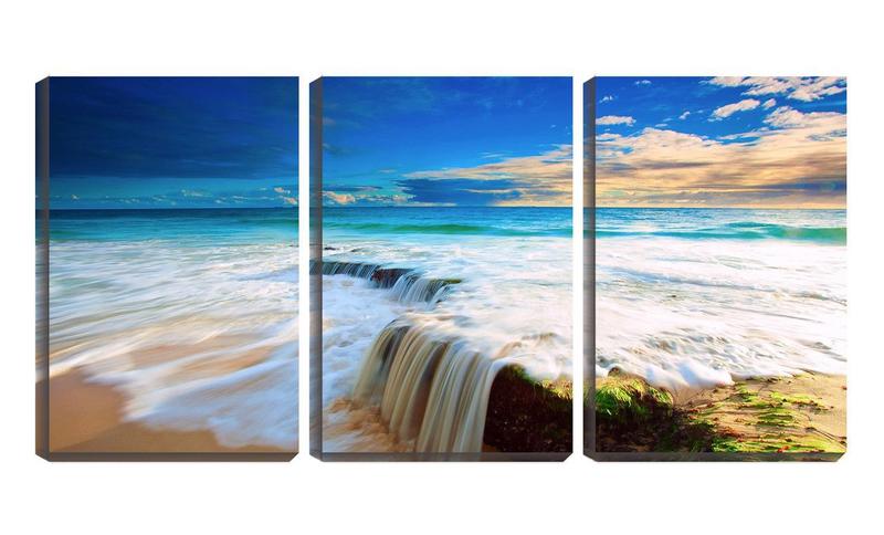 Imagem de Quadro Decorativo 30x66 espuma descendo a pedra