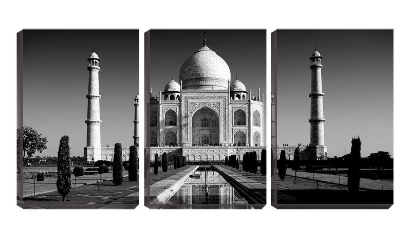 Imagem de Quadro Decorativo 30x66 frente taj mahal pb