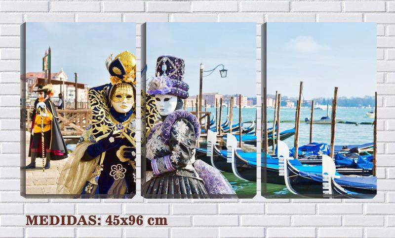 Imagem de Quadro Decorativo 30x66 máscaras carnaval de veneza