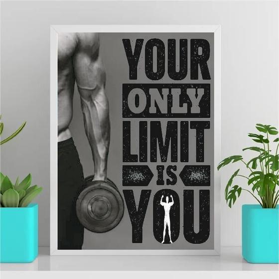 Imagem de Quadro Decorativo 33x24cm Com Vidro - Your only Limit Is You