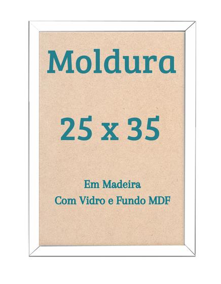 Imagem de Quadro Decorativo 35x25 Moldura Foto Arte Com Vidro 25x35