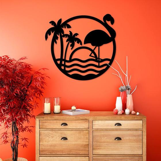 Imagem de Quadro Decorativo 3D Flamingo