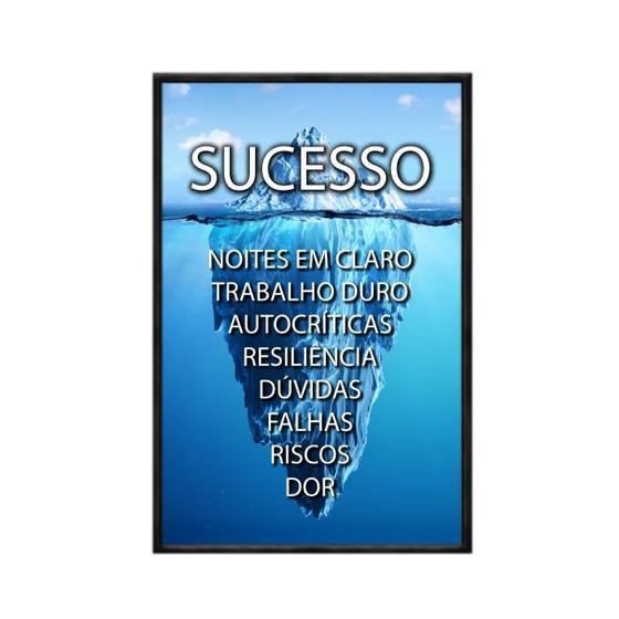 Imagem de Quadro decorativo 40x60cm vidro motivacional iceberg do sucesso frs006