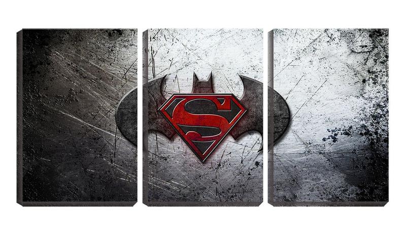 Imagem de Quadro Decorativo 45x96 batman vs superman símbolo arte