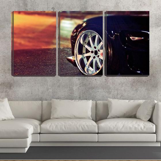 Imagem de Quadro Decorativo 45x96 calota de carro esportivo