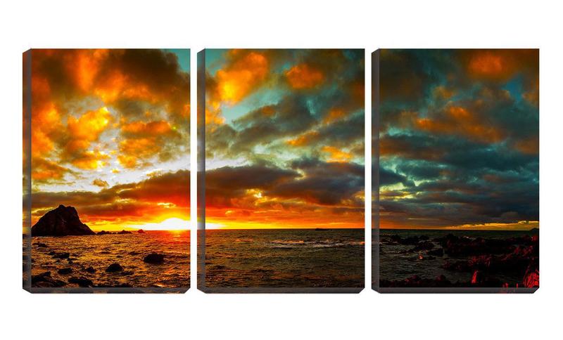 Imagem de Quadro Decorativo 45x96 céu colorido sobre o mar