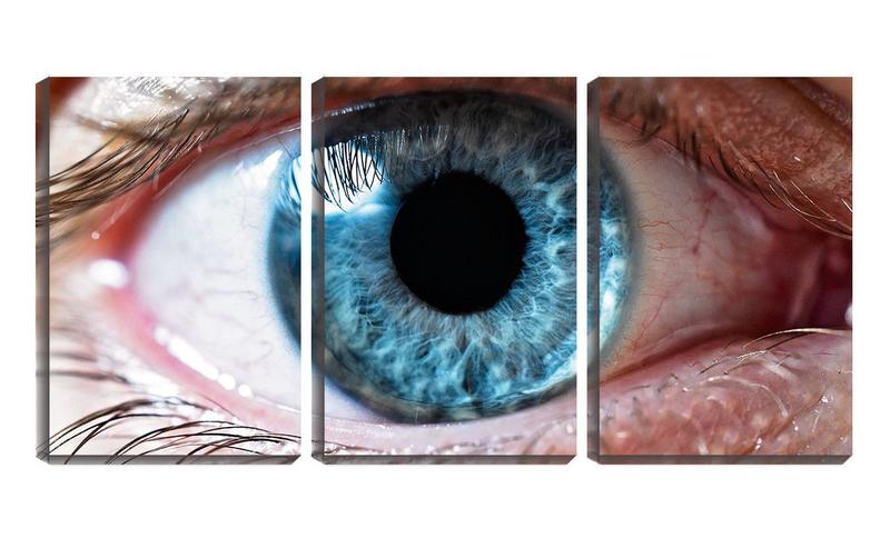 Imagem de Quadro Decorativo 45x96 detalhes olho azul aberto