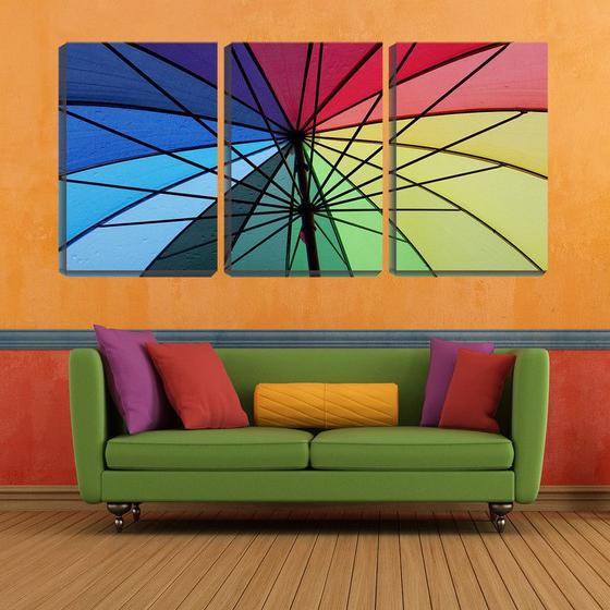 Imagem de Quadro Decorativo 45x96 hastes guarda chuvas coloridos