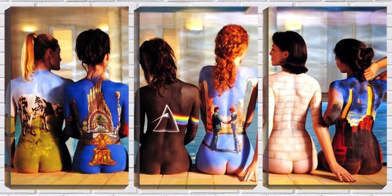 Imagem de Quadro Decorativo 45x96 mulheres na piscina pink floyd