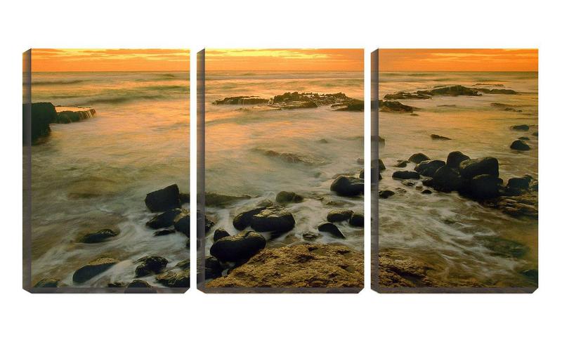 Imagem de Quadro Decorativo 45x96 ondas brandas sobre pedras