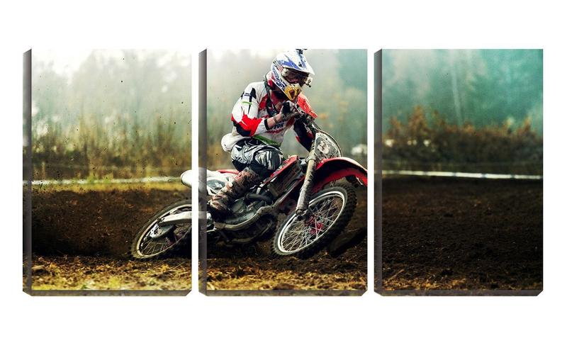 Imagem de Quadro Decorativo 45x96 piloto de motocross