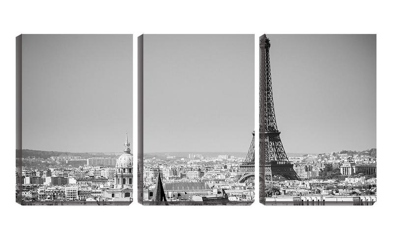 Imagem de Quadro Decorativo 45x96 torre Eiffel em paris pb