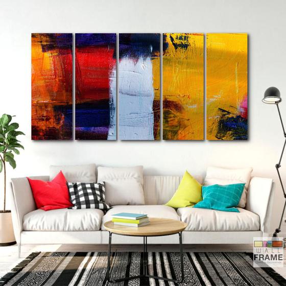 Imagem de Quadro Decorativo 5 peças Arte Abstrata Vulcan 140x65