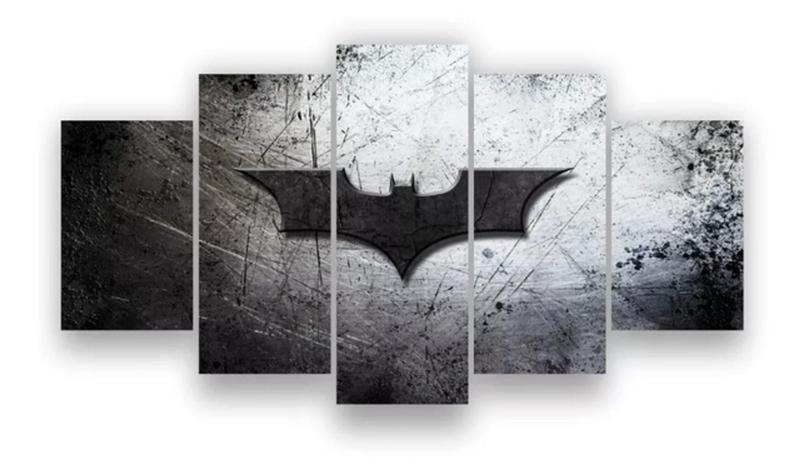 Imagem de quadro decorativo 5 telas Batman Morcego"