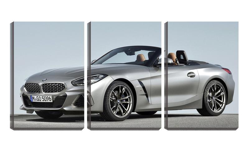 Imagem de Quadro Decorativo 55x110 bmw conversível prata